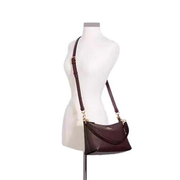 Coach Lewis 80058 Raspberry Crossgrain Leather Shoulder Crossbody Bag - Picture 2 of 16